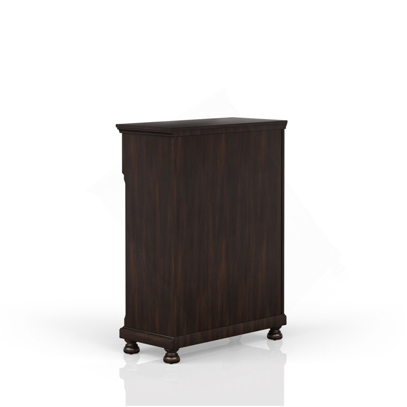 Commode 5 tiroirs cerisier foncé