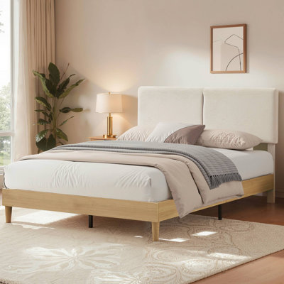 Lit plateforme en tissu d'ameublement Binnett
