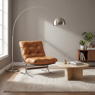 Méridienne Mid-Century en cuir d'inspiration Bauhaus