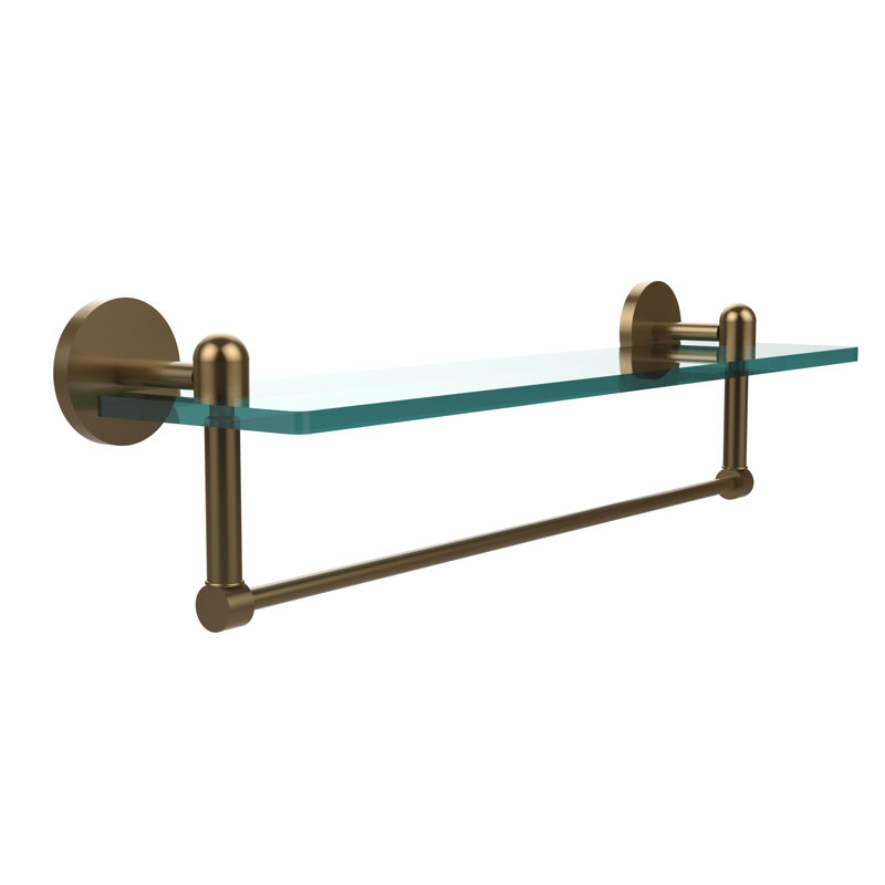 Itzhak Bracket Shelf with Towel Bar, 22", Brushed Bronze