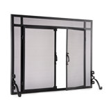 Single Cabinet Steel Fireplace Screen