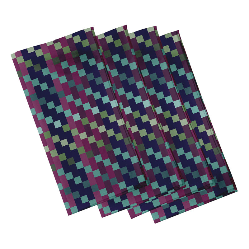 Ensemble de serviettes de table 6 pièces à imprimé jiem Mad for Plaid, Mauve