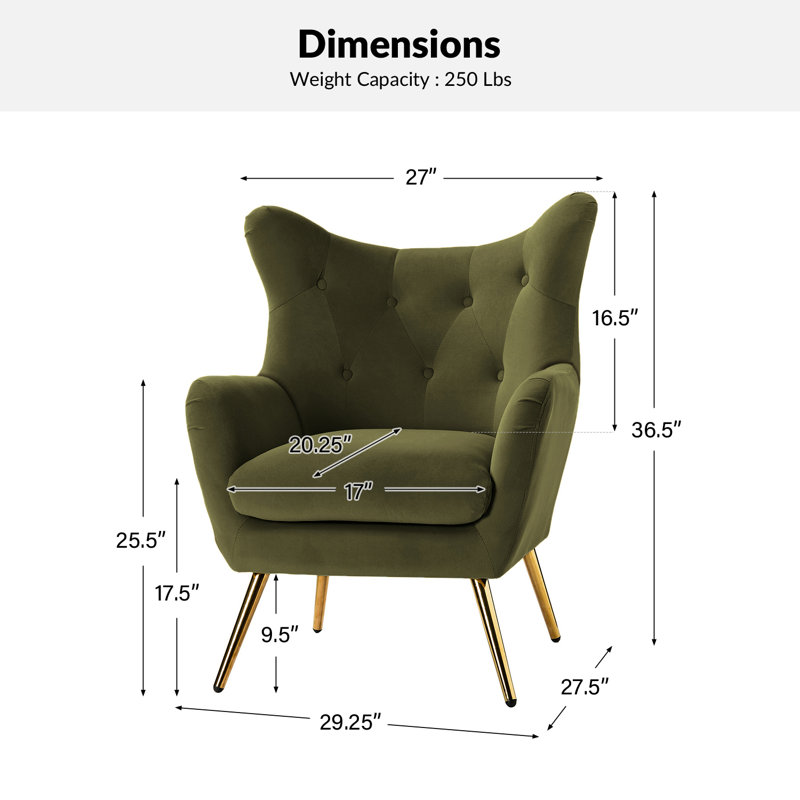 Fauteuil à oreilles 29,25 po Avianna, Mousse