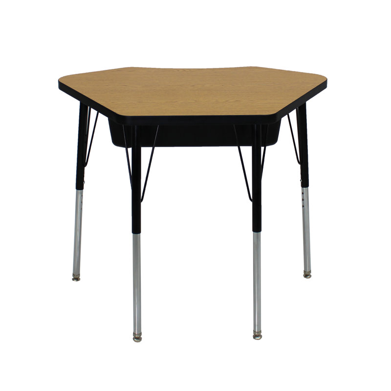Bureau en stratifié à ouverture frontale réglable H 30 po x l 36 po, Noir, Bois de chêne