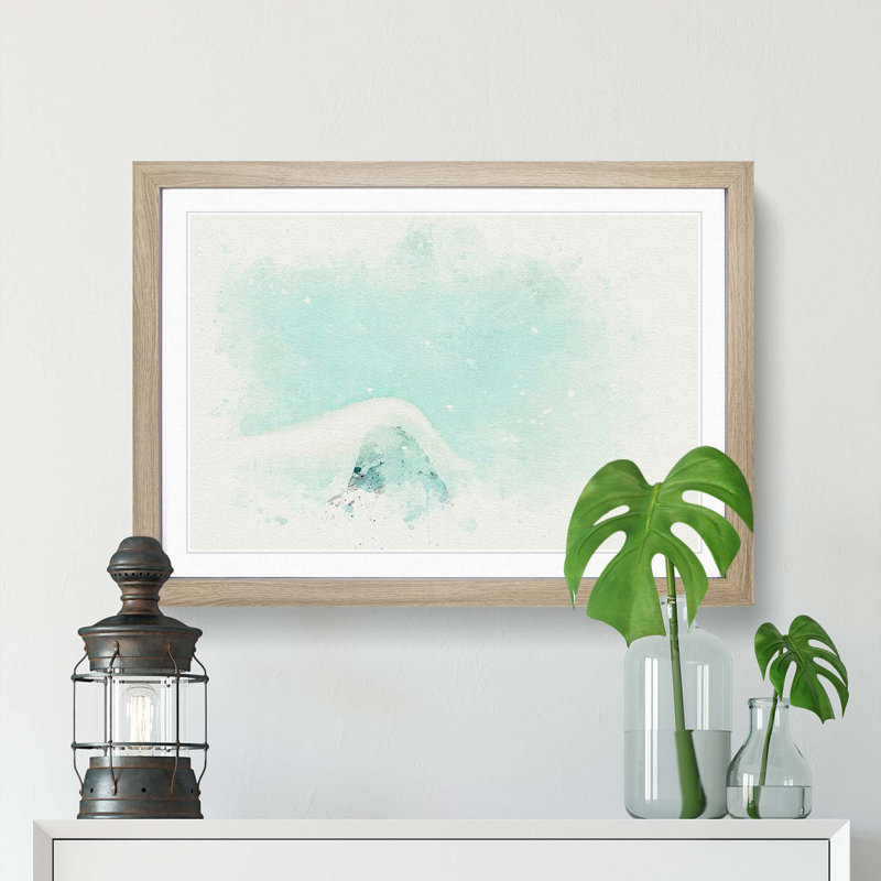 Mountain Summit in Abstract - Picture Frame Graphic Art Print, Oak Framed, 62cm H x 87cm W x 2cm D