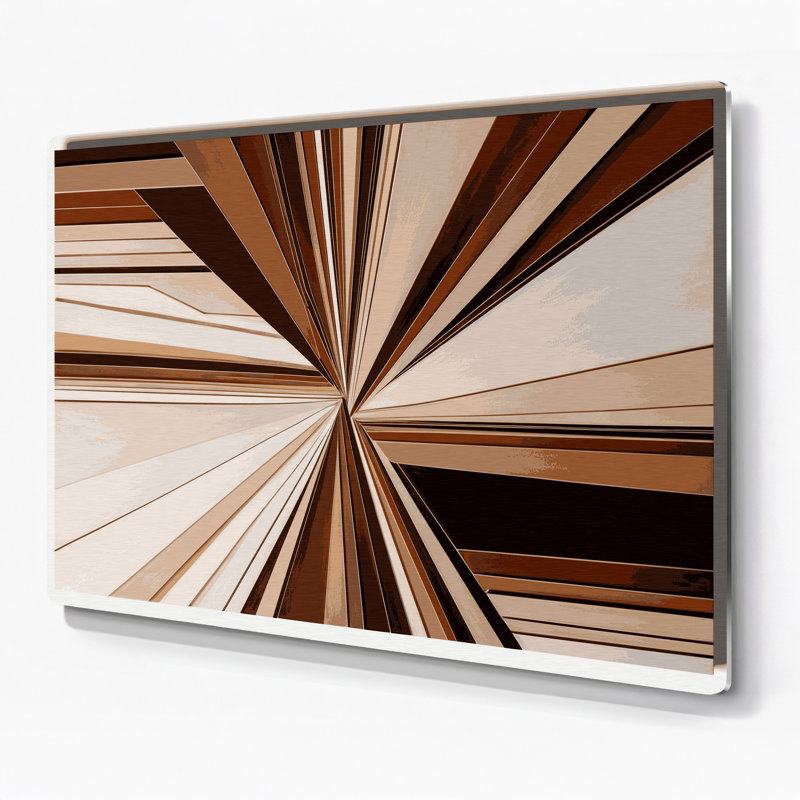 «Geometric Abstraction 85», art mural en métal beige
