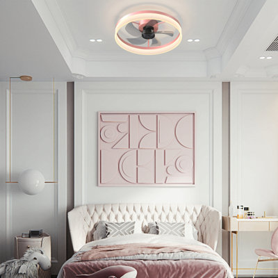 Ventilateurs de plafond avec lumières à DEL à intensité variable, installation encastrée de ventilateurs de plafond modernes et minces