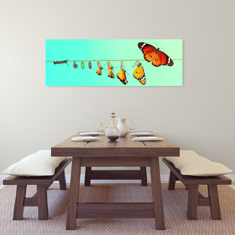 Art mural papillon, H 16 po x l 48 po