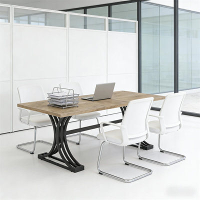 Poste de travail spacieux, bureau d'ordinateur classique, bureau de direction luxueux