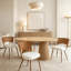 Table de salle à manger extensible en bois massif et chaises tissées brun foncé 2 pièces