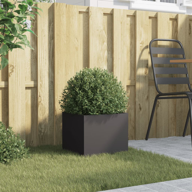 Planter Steel, Black, 39cm H x 42cm W x 40cm D, 1