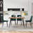 5-Piece Dining Table Set, Modern Irregular Recta...