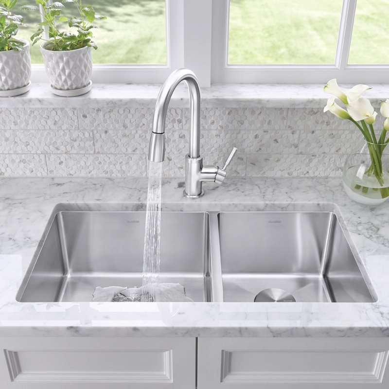 Blanco Quatrus 33" L X 18'' W Double Bowl Stainless Steel Undermount Kitchen Sink
