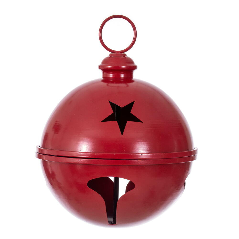 Bell Ornament., 10" H x 10" W x 10" D, Red