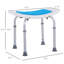 Tabouret de bain réglable à 6 niveaux pour personnes âgées, blessées et enceintes - antidérapant, bleu, fabriqué en aluminium