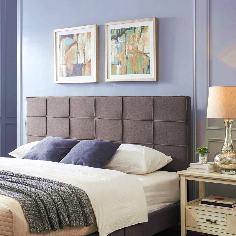 Tête de lit très grand, têtes de lit rembourrées en lin avec pieds en métal, conception à coutures carrées, tête de lit très grande à hauteur réglable dans la chambre