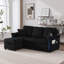 Canapé modulaire réversible en L 76,39 po avec rangement coulissant, repose-pieds et oreillers avec chargement USB, porte-gobelet pour le salon-1782220355