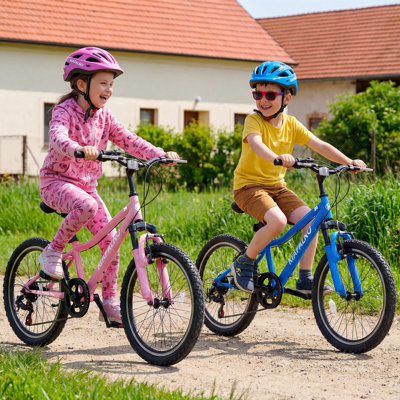 Vélo de montagne 20 pouces, vélo de montagne adulte à double suspension à 7 vitesses avec cadre en acier robuste, excellent changement de vitesse, double frein à main et siège réglable pour hommes femmes