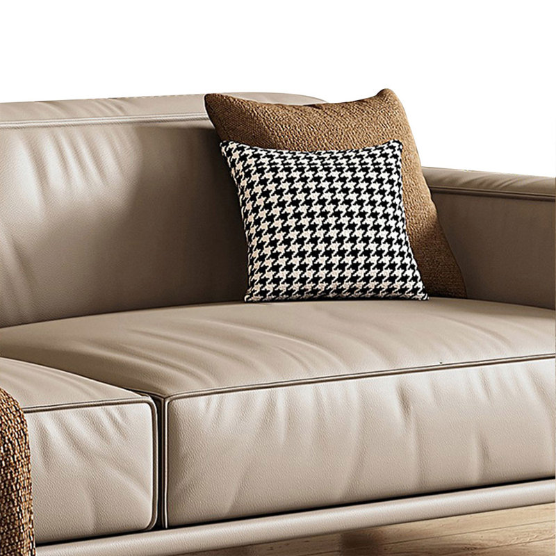 Coussin modulaire en cuir véritable, H 37,01 po x l 98,03 po x P 29,13 po, 3, Noir, noir, noir, noir