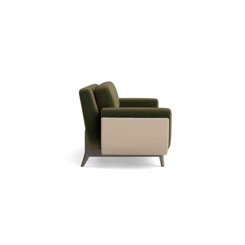 Regatta 100 Sofa, Velvet - Balsam/Greenwich Leather - Taupe, Driftwood