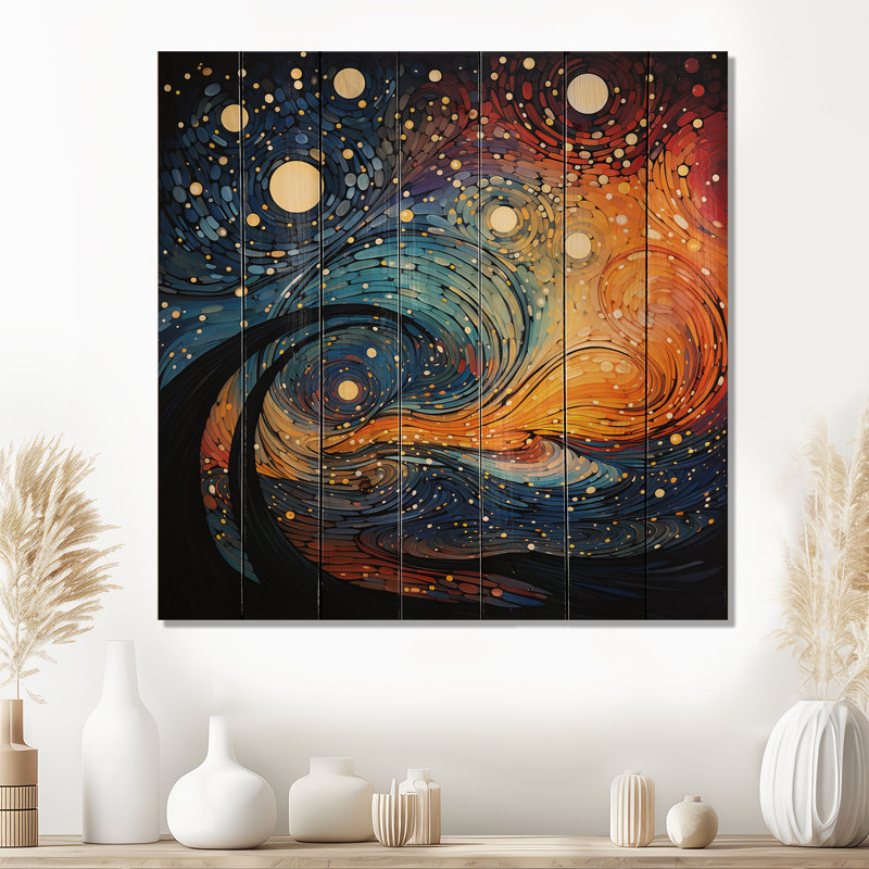 Chakong, méditation colorée, point de transition, pointillisme I sur bois, H 35 po x l 35 po x P 0,78 po