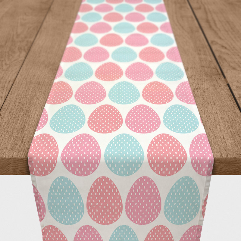 Prudence Easter Eggs Cotton Table Runner, 90" L x 16" W