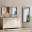 Miroir de salle de bain doré, miroir rectangulaire de 40 po x 60 po avec cadre en métal profond, finition brossée, verre trempé, grand miroir mural, sur 2 lavabos, installé verticalement / horizontalement, cristal clair-1446085853-1446757631-1446757616