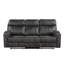 Canapé inclinable manuel en microfibre gris foncé avec porte-gobelet