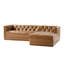 Canapé d'angle Patrick en forme de L, 264 cm de large, en cuir véritable et bois massif capitonné-131403284