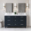 Ariel Monroe 61 Inch Double Rectangular Sink Bathroom Vanity With Pure White Quartz Countertop In White-105988839