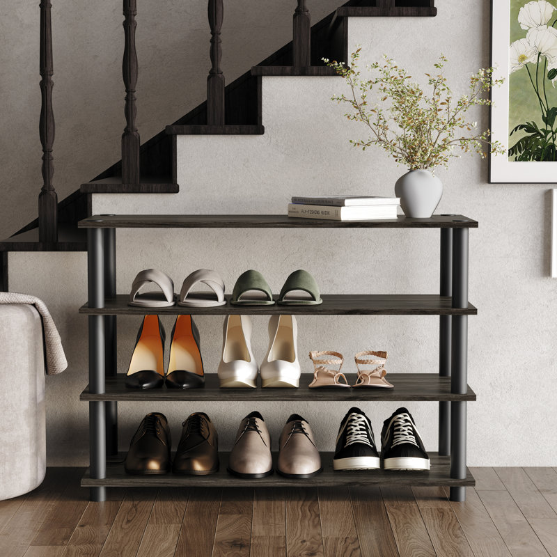 Étagère à chaussures à 4 niveaux Easy Twist, Gris foncé