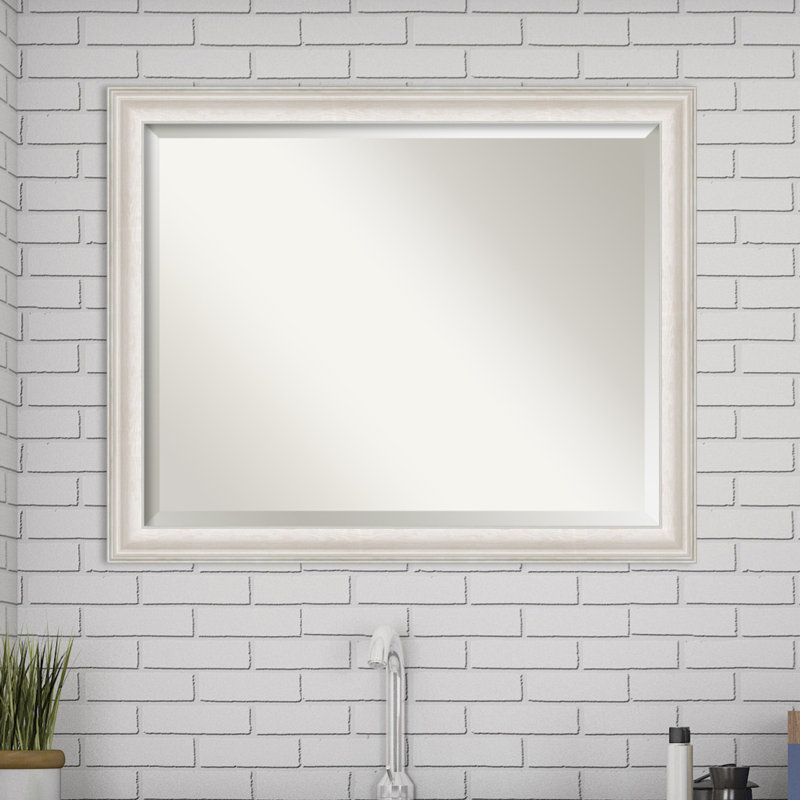 Reshard Wall Mirror, White Wash Silver, 26" x 32"