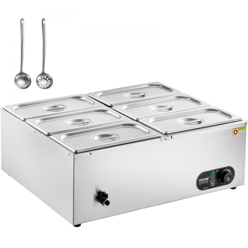 Chauffe-plat électrique commercial à 6 casseroles pour salle de bain 6 * 8 pte Buffet