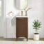 Meuble-lavabo simple 18 po Mumbai en chêne brun foncé vieilli avec comptoir en céramique blanche-2036350562