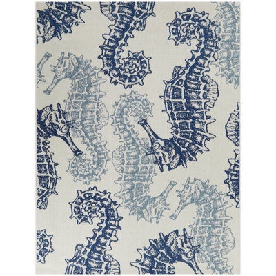 Tapis intérieur / extérieur bleu Rosaly