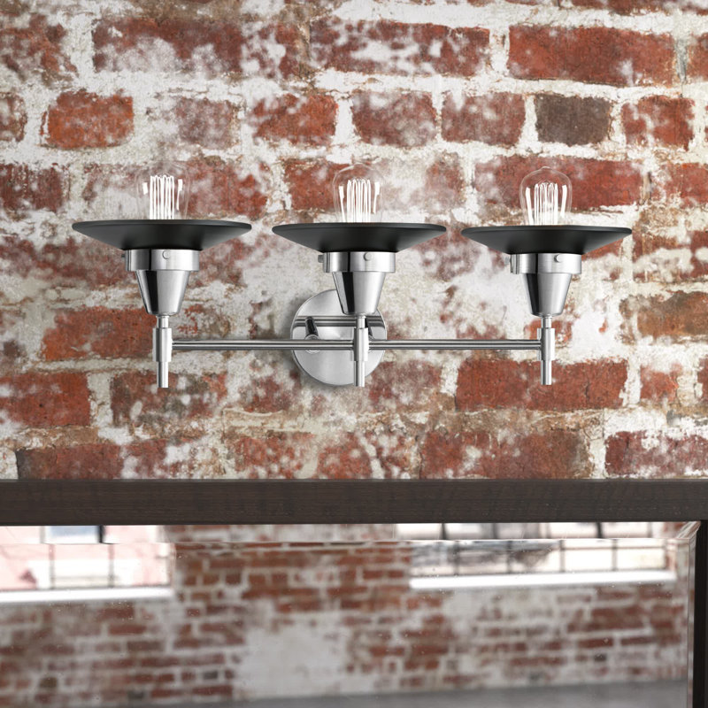 Gayle 3 - Light Dimmable Vanity Light, Matte Black, Polished Chrome, Bulb Not Included