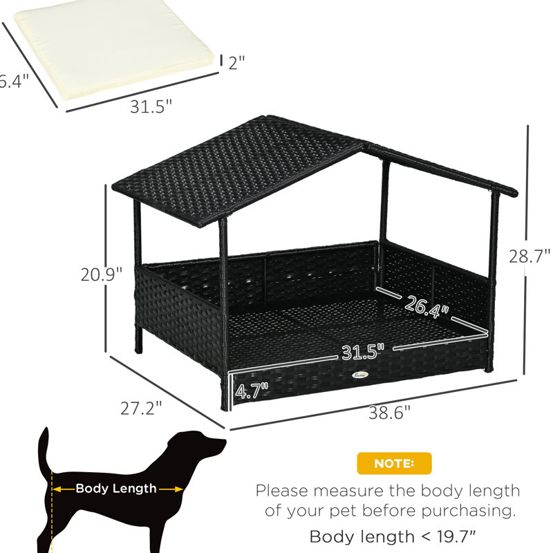 Lit d'extérieur pour chien avec auvent et coussin d'eau - Convient aux petits et moyens chiens