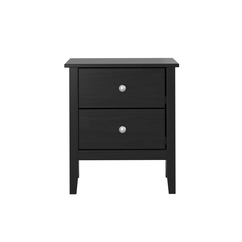 Arzell Shaker Solid Pinewood/ MDF Night Stand, Black