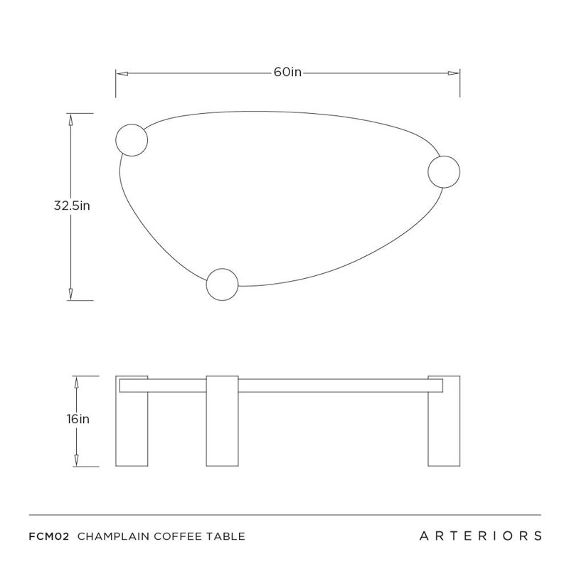 Champlain Coffee Table, Stone Veil