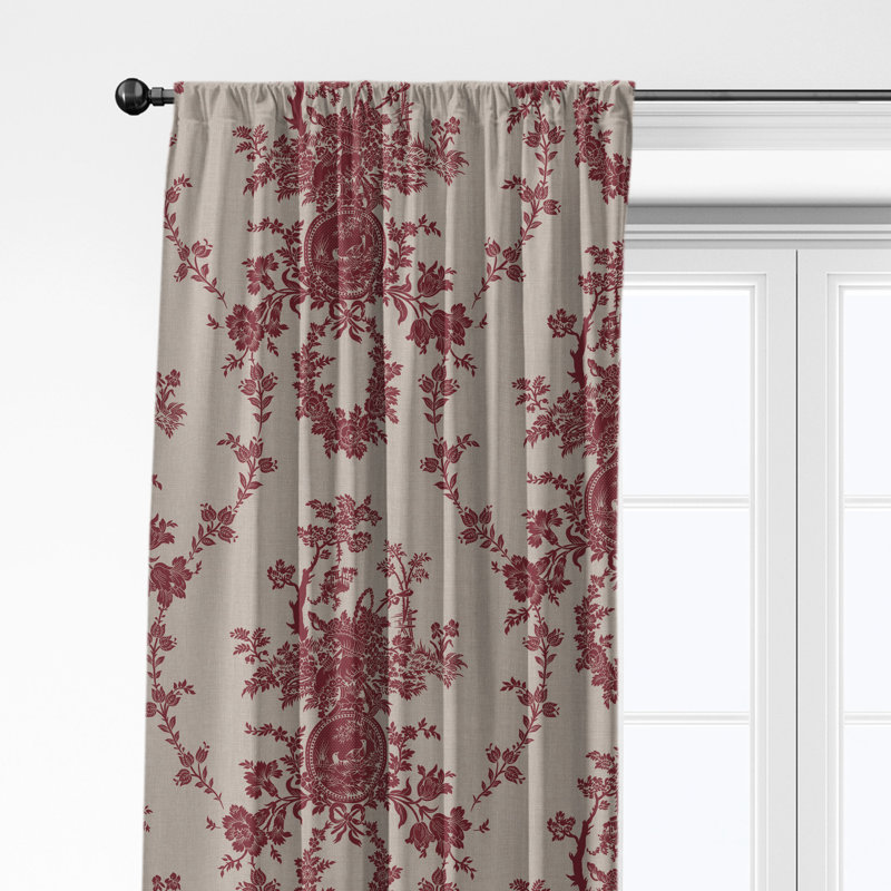 Ensemble de 2 rideaux simples en coton Country Lane Toile Crimson, L 50 po x L 72 po