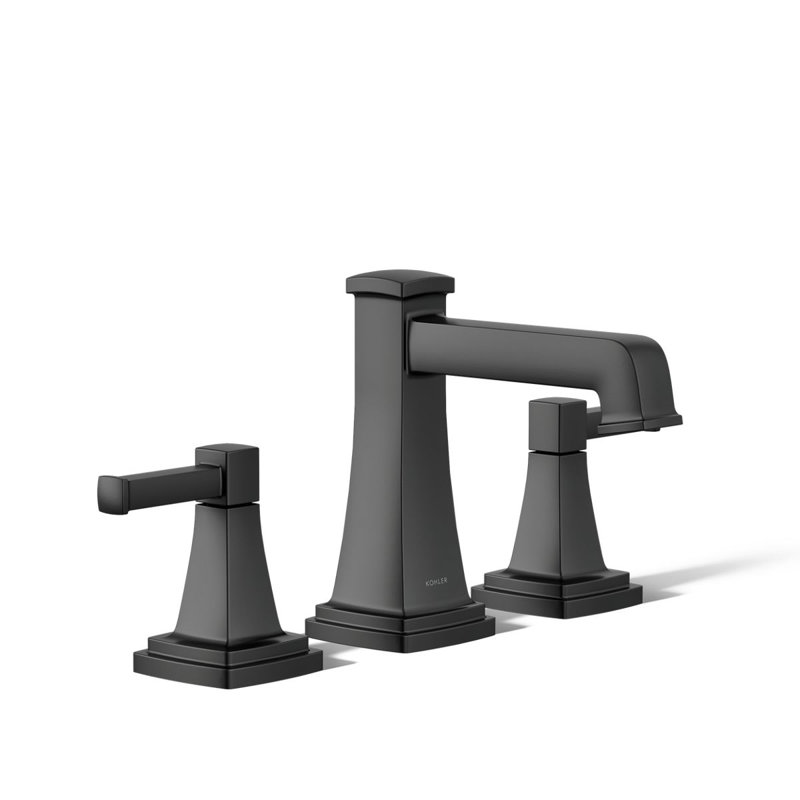 Riff Widespread Bathroom Sink Faucet, Vibrant Brushed Moderne Brass, 0.5 GPM