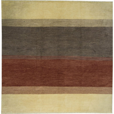 One-of-a-Kind Rectangle 9'2" X 9'3" Wool Area Rug in Beige/Brown/Red