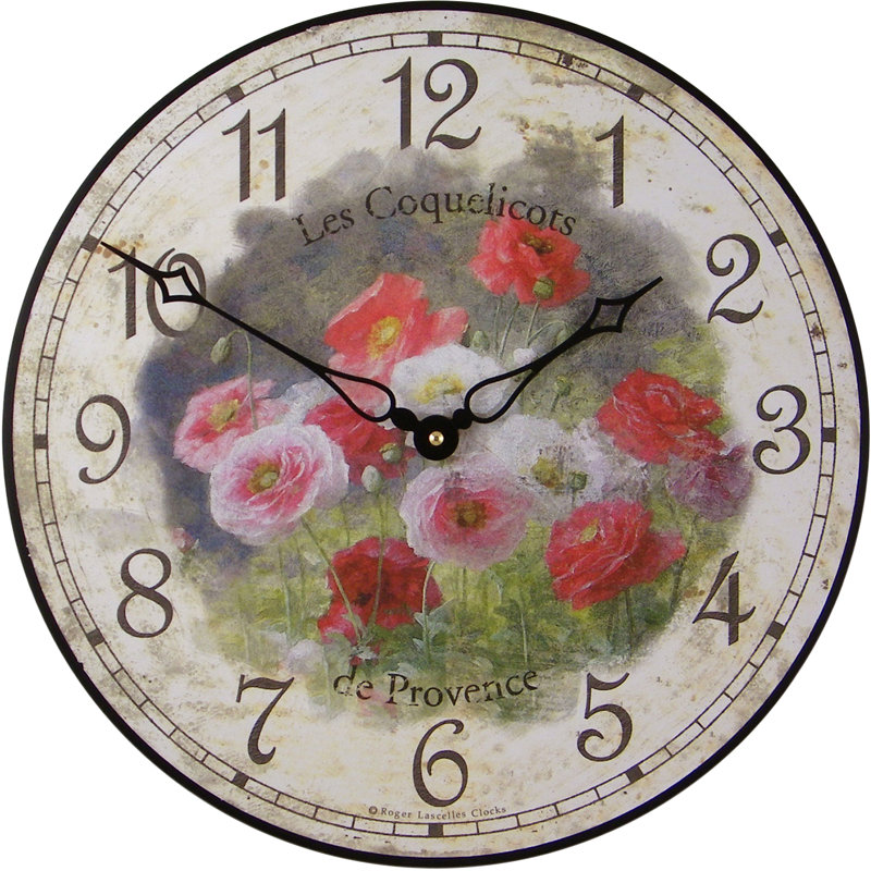 Les Coquelicots Design Clock - 36cm