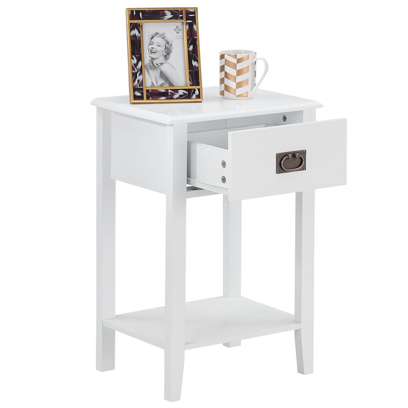 Miramontes 15.7'' W Nightstand, White, Set of 2