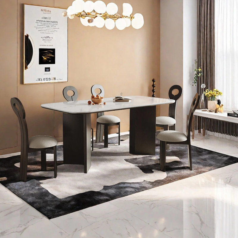 Table de salle à manger moderne et minimaliste, H 29,53 po x L 62,99 po x l 31,5 po