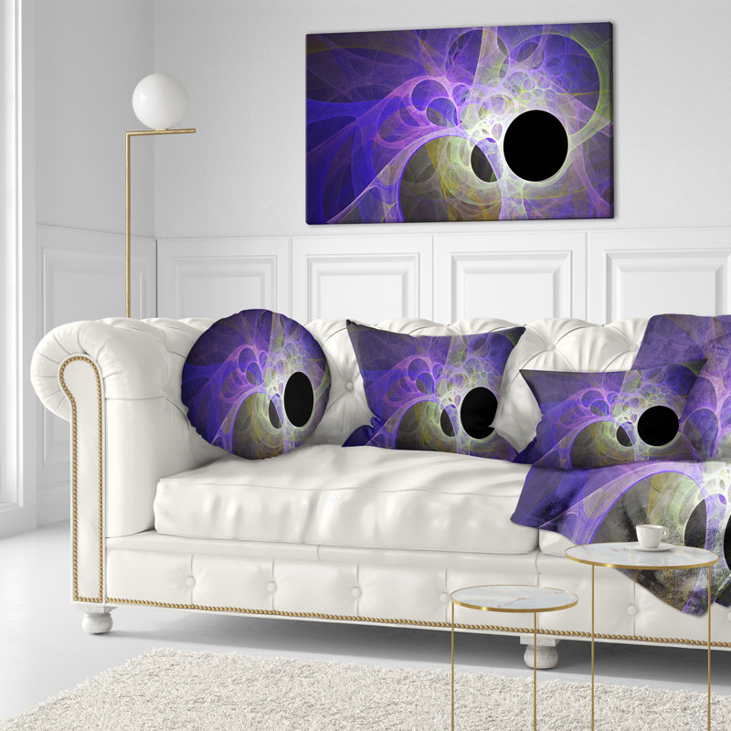 Coussin lombaire abstrait, Mauve / noir