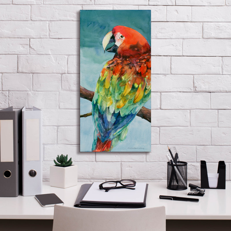 Art mural sur toile Winston Porter «Parrot» par Annelein Beukenkamp, H 24 po x l 12 po x P 0,75 po