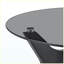 Table basse en verre 31,5 po, style Mid-Century moderne, finition grain de bois noir, centre de table de salon / chambre / bureau