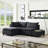 Latitude Run® Dark Grey Fabric Sectional Loveseat Ottoman with USB Storage Console Table-111924860