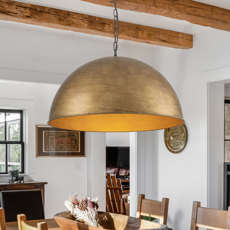 Luminaire suspendu en dôme surdimensionné en métal 4 lumières 24 po pour îlot de cuisine